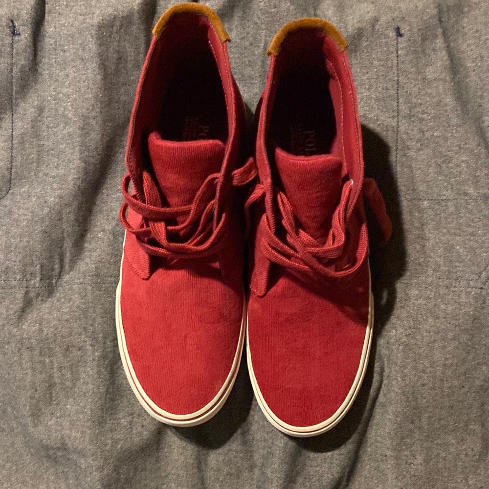 Polo boots. Corduroy. Red. Almost new.